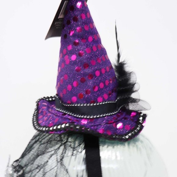 Witch Hat & Spiderweb Halloween Headband - Picture 7 of 8
